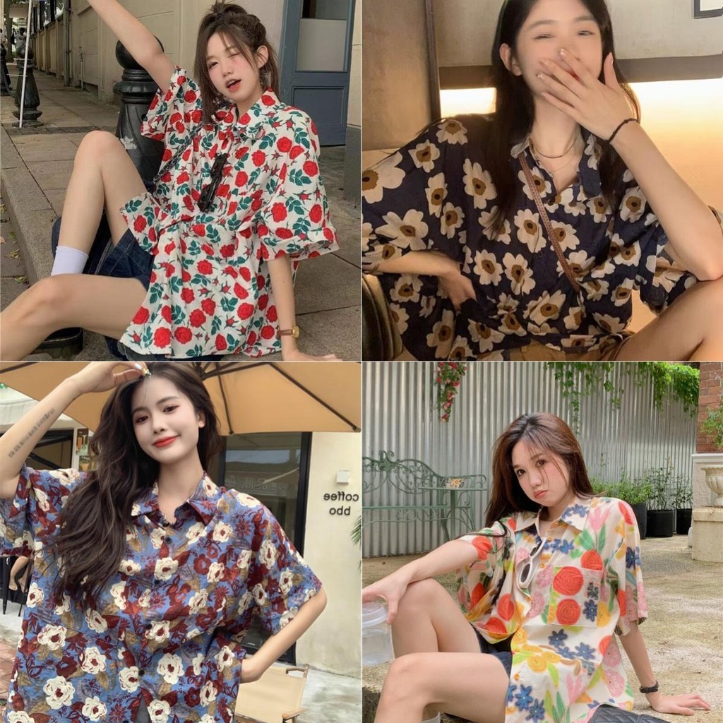 Hotgirl พร้อมส่ง ✨ เสื้อวินเทจ เสื้อแฟชั่นผู้หญิง การออกแบบพิมพ์ลายแฟชั่นฤดูร้อน สไตล์วันหยุดสบายๆหลวมๆ
