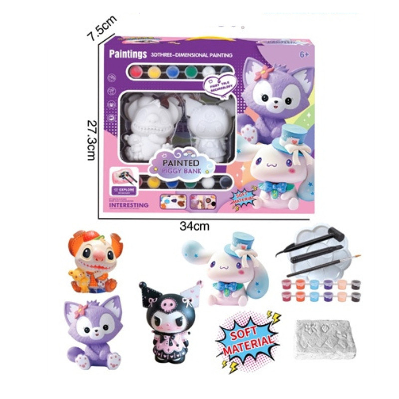 Funky Town การขุดค้นสมบัติโบราณคดีของเล่นพร้อมรูปปั้น Kuromi Cinnamoroll ของเล่นเพื่อการศึกษา