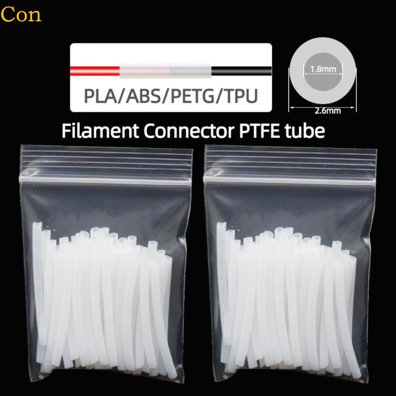 Con PTFE Filament Connector Tubes Filament Joints สําหรับ 3D การพิมพ์ 37 มม. 10 30 50 ชิ้น