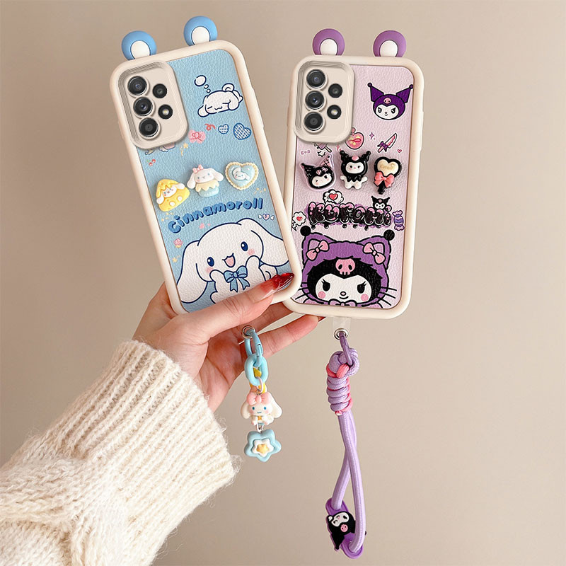 เคส samsung a13 เคส samsung a23 เคสโทรศัพท์ตุ๊กตาหูน่ารักสําหรับเด็กผู้หญิง