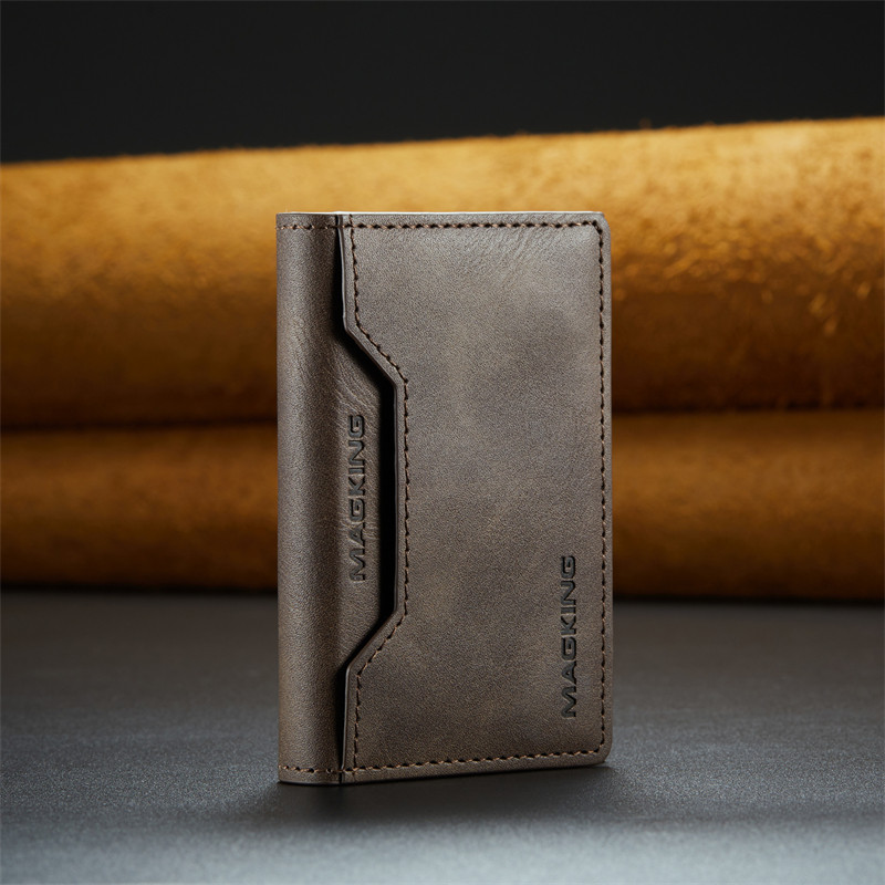 Dg.ming Magnetic Wallet Card Holder Cover IPhone True Annular Magnetism Wireless Charging Leather Pa