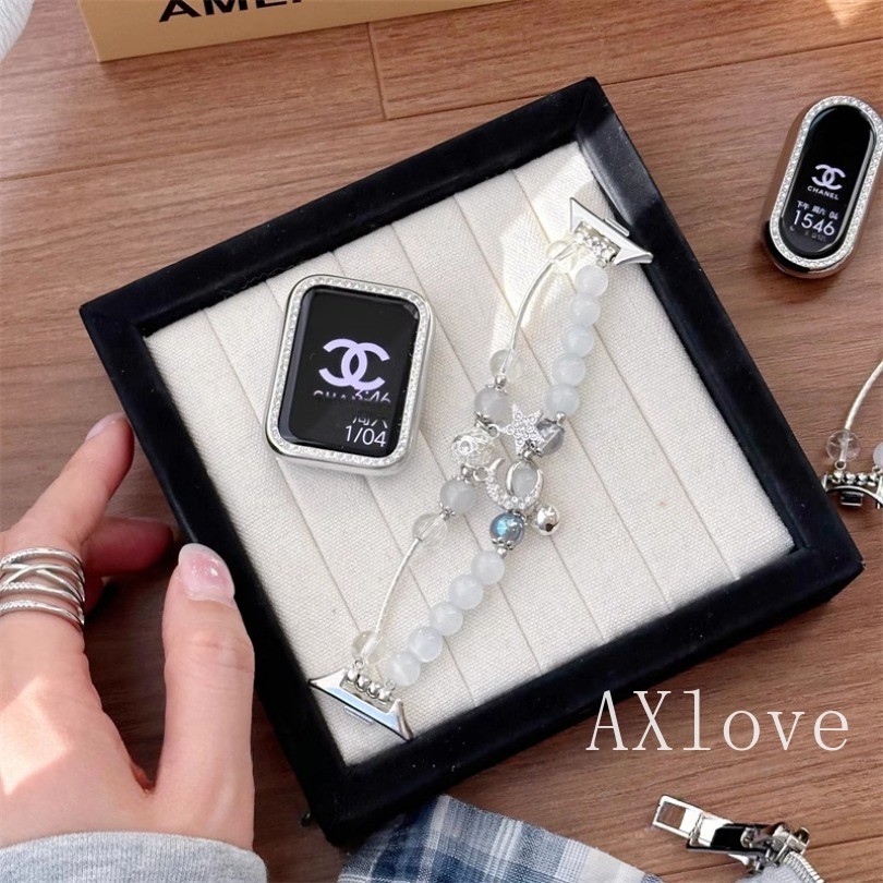 Cats Eye Beaded Elegance สายคล้องคอสําหรับ Xiaomi Mi Band 9 8 7 Pro และ Redmi 4 5 Series นาฬิกา