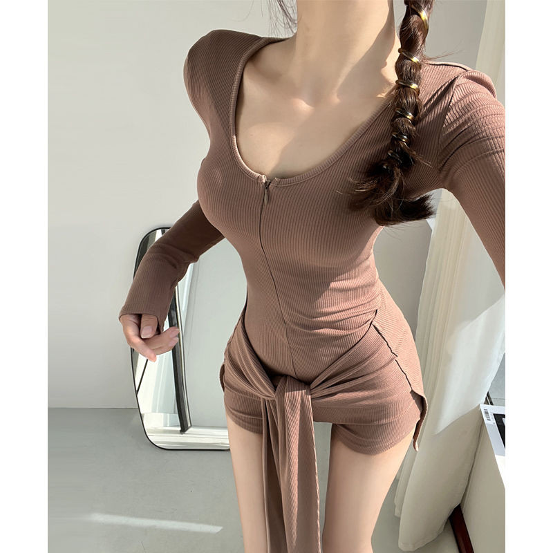 จั๊มสูทลําลอง จั๊มสูทผู้หญิง [4399 คอลเลกชันคน] จั๊มสูทสองชิ้นแบบผูกเชือกของผู้หญิงต้นฤดูใบไม้ร่วงสา