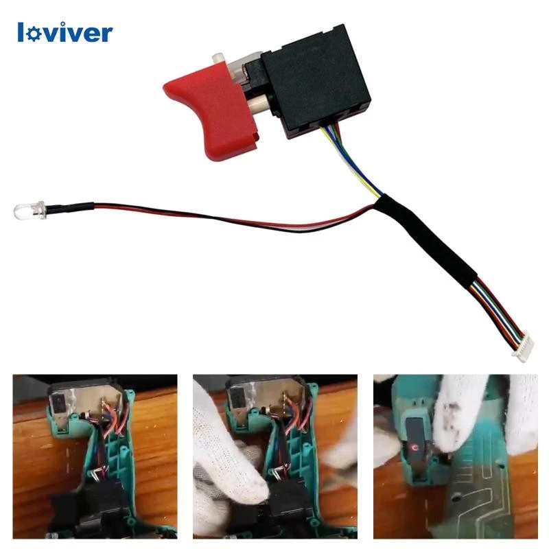 [Loviver] 7.2 V ~ 24 V สวิตช์เปลี่ยนไร้แปรงถ่าน, สวิตช์ควบคุมความเร็วสว่านทดแทนไร้สายที่ทนทาน, สําหรับชิ้นส่วนเครื่องมือไฟฟ้า 161 กลางแจ้ง