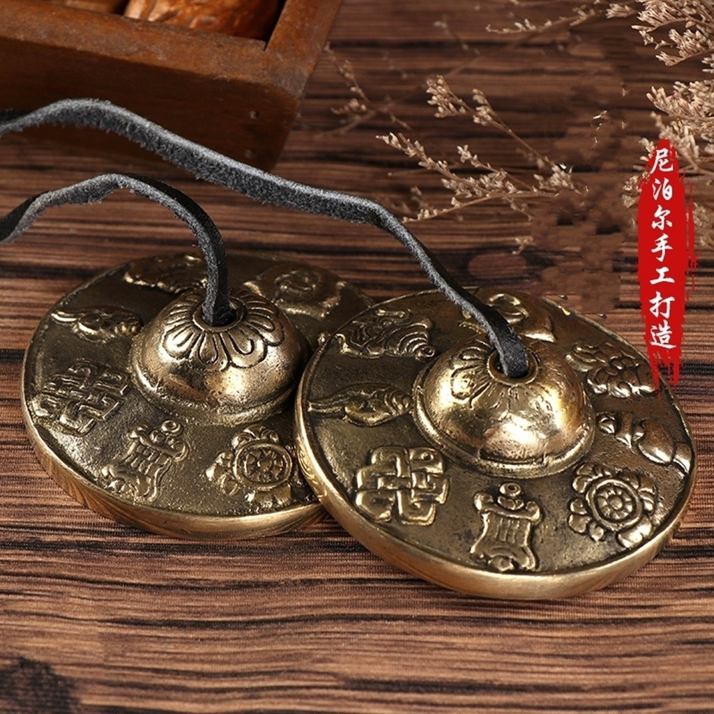 เนปาลเบลล์ทองเหลือง Handmade Bell Tantric Bell Cymbal Dingxia อุปกรณ์โยคะ