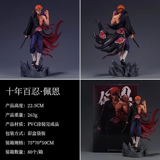 23cm NARUTO Pain Akatsuki คอสเพลย์ Shinrattensei Action Figure รุ่น Q ตุ๊กตาของขวัญเด็กตกแต่งรถเครื่องประดับของเล่นคอลเลกชันตกแต่งบ้านประติมากรรมตกแต่งMLML