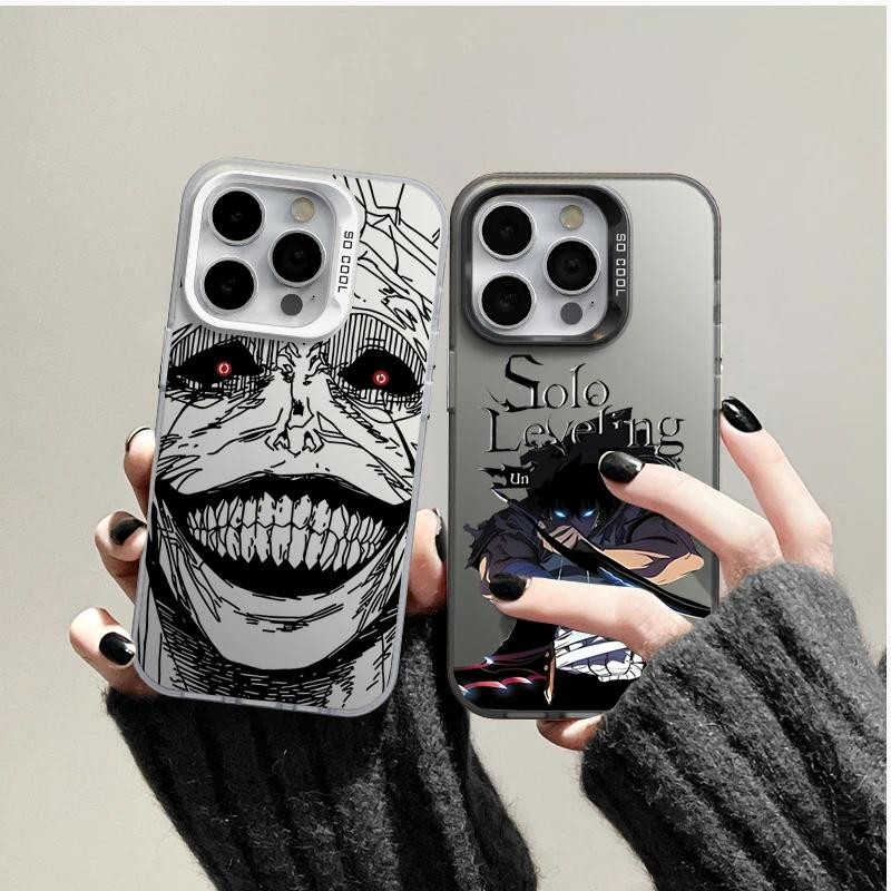เคสโทรศัพท์สําหรับ Xiaomi Mi 14T PRO 12T 13T 11 Lite POCO X5 X3 F5 F6 X6 X7 PRO 5G NFC F3 F4 GT C50 C51 โทรศัพท์มือถือกรณีอะนิเมะ Solo Leveling การ์ตูนเลเซอร์ IMD Cool Hard