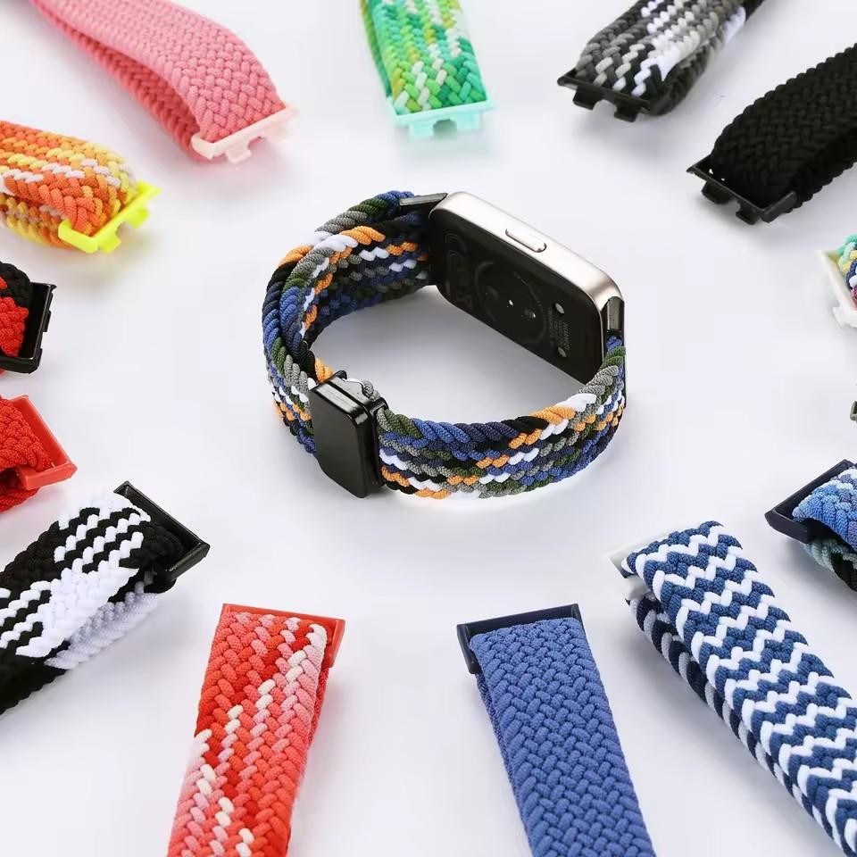 สายรัดไนลอนแม่เหล็ก For Huawei Band 10 สมาร์ทวอท์ชถักนุ่ม Solo loop สายนาฬิกา  For Huawei Band 9/8 Smart Watch Breathable Watchbands อุปกรณ์เสริม - รูปที่ 4