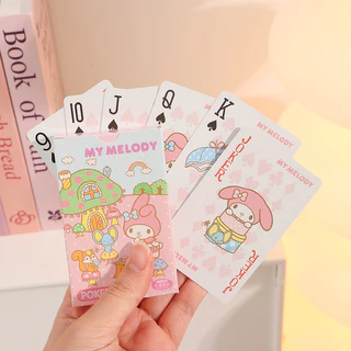 การ์ดเกมโป๊กเกอร์การ์ตูนความบันเทิงลําลอง Melody Hello Kitty Series การ์ดเกมโป๊กเกอร์