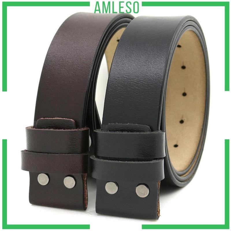 [Amleso] เข็มขัดหนัง ไม่มีหัวเข็มขัด ยาว 120 ซม. กว้าง 3.8 ซม. สําหรับผู้ชาย