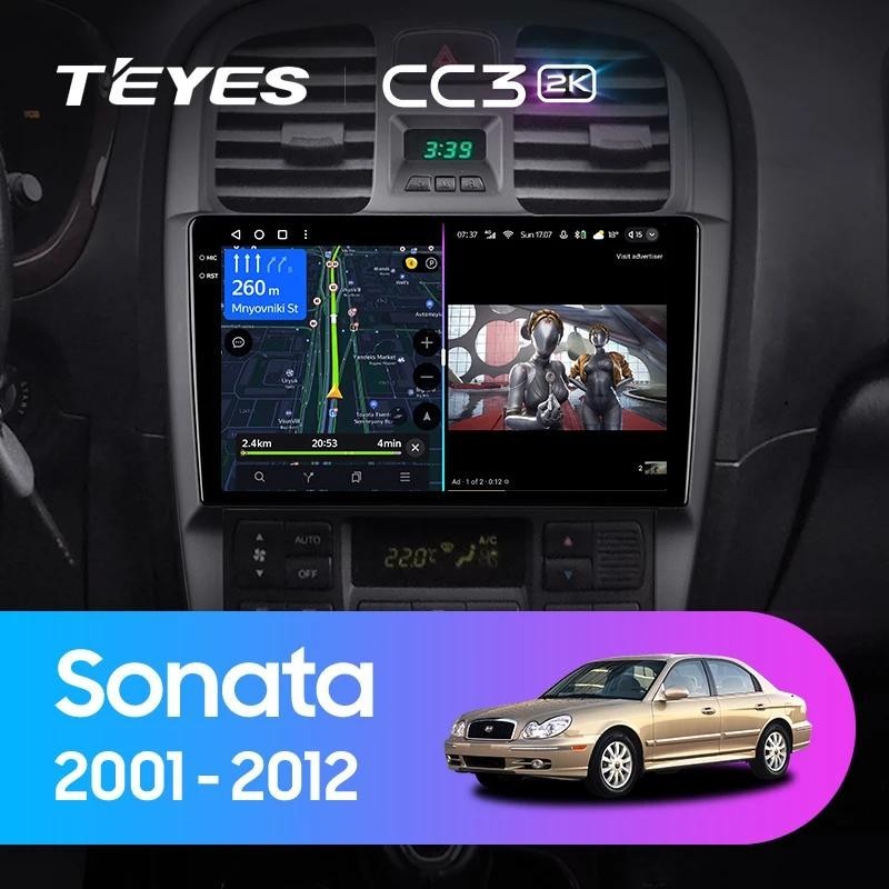 Teyes แผ่น dvd เครื่องเล่นมัลติมีเดีย วิทยุรถยนต์ CC3L CC3 2K สําหรับ Hyundai Sonata EF 2001-2012 GPS Android 10 No 2din 2
