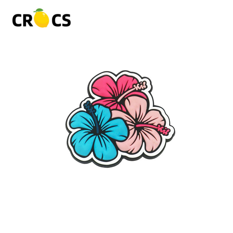 Jibbitz crocs อุปกรณ์เสริมหัวเข็มขัด รูปดอกไม้ สําหรับตกแต่งรองเท้า