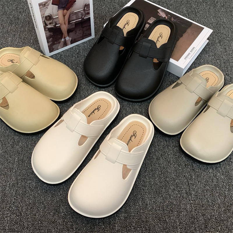 ToyNo.1​ ​พร้อมส่ง​ "TO-1860" รองเท้าหัวโต สายคาดพื้นเรียบ มี3สีเรียบๆ