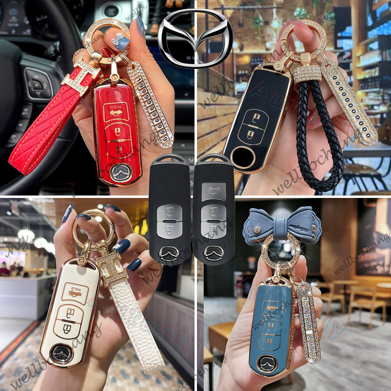 TPU รถ Remote Key Case 2 ปุ่ม 3 ปุ่ม Scratch ทนอุปกรณ์เสริมสําหรับ mazda CX-3 CX-5 CX-7 CX-9 CX5 CX7