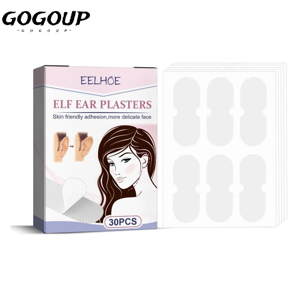 Gogoup สติกเกอร์ติดหูเอลฟ์ แบบใส กันน้ํา ระบายอากาศ มองไม่เห็น 30 ชิ้น