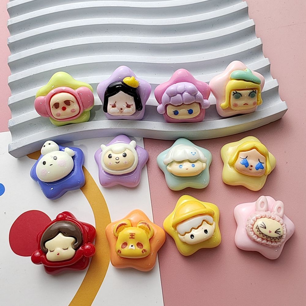 [4 #] กาวเรซิ่น ลายการ์ตูน Lucky Star POPMART Labubu DIY อุปกรณ์เสริม สําหรับวางโทรศัพท์มือถือ รองเท้า แก้วน้ํา LG