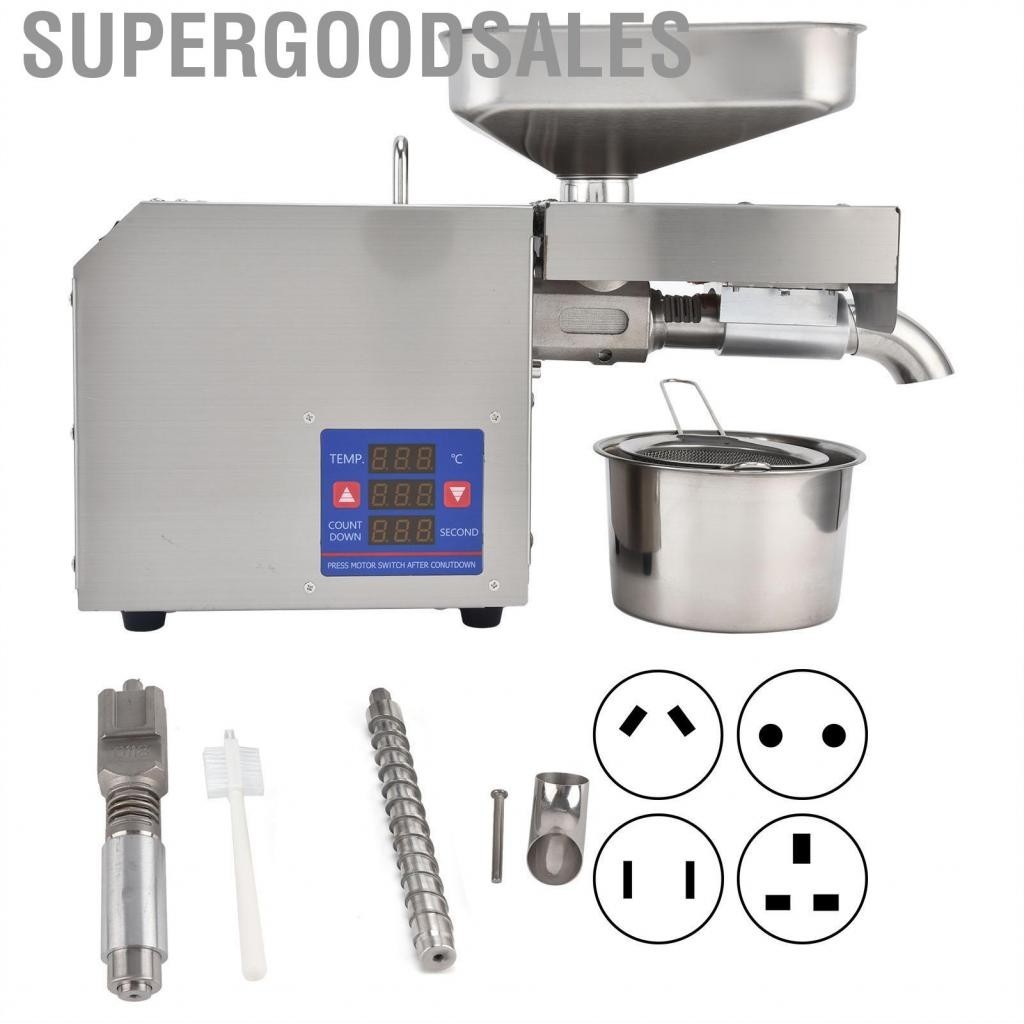 Supergoodsales Commercial Automatic Oil Press Stainless Steel Cereals Hot Cold Expeller