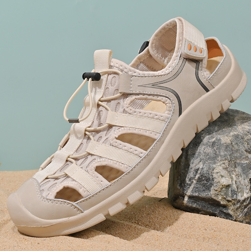 รองเท้าแตะ รองเท้าชายหาด หนังนิ่ม สวมใส่สบาย เหมาะกับฤดูร้อน สําหรับผู้ชาย