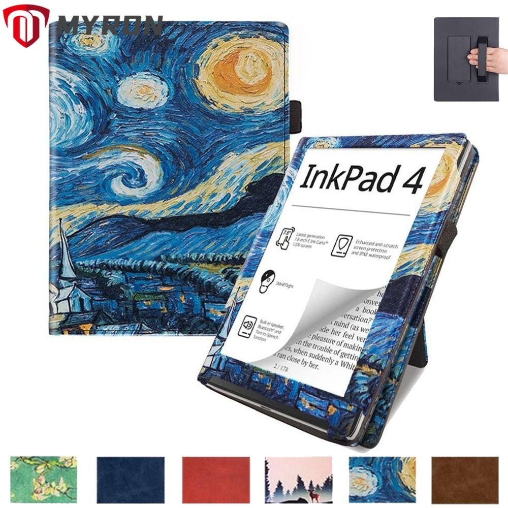 Myron eReader เคสหนัง PU 7.8 นิ้ว พร้อมที่จับ สําหรับ Pocketbook Inkpad 4