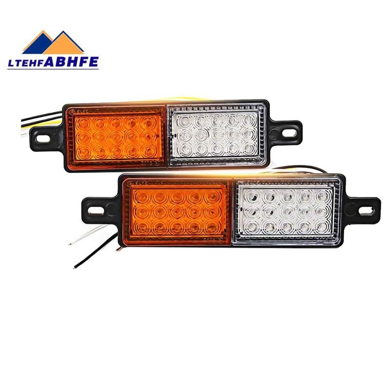 🔥หลอดไฟสัญญาณ Led 30 ดวง 12V สําหรับติดกันชนหน้ารถยนต์ รถบรรทุก รถพ่วง 2 ชิ้น