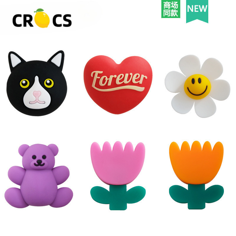 อุปกรณ์เสริมหัวเข็มขัด รูปดอกทานตะวันหน้ายิ้ม สําหรับตกแต่งรองเท้า Crocs diy