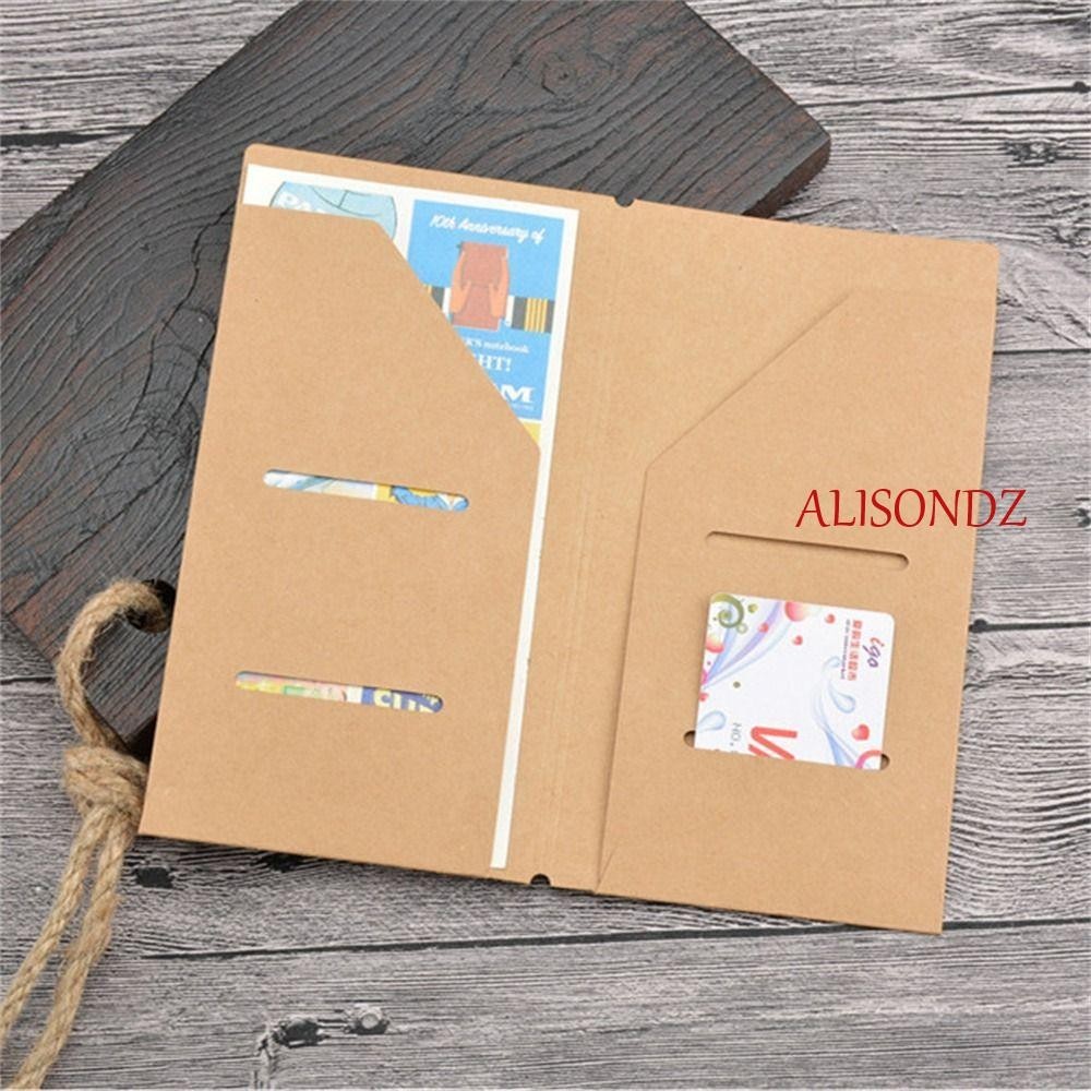 Alisondz แฟ้มใส่เอกสาร วินเทจ สําหรับ Midori Travelers สมุดบันทึก เติมกระดาษคราฟท์ สมุดบันทึกการเดินทาง สมุดบันทึก ไดอารี่ ตั๋ว ที่ใส่บัตร