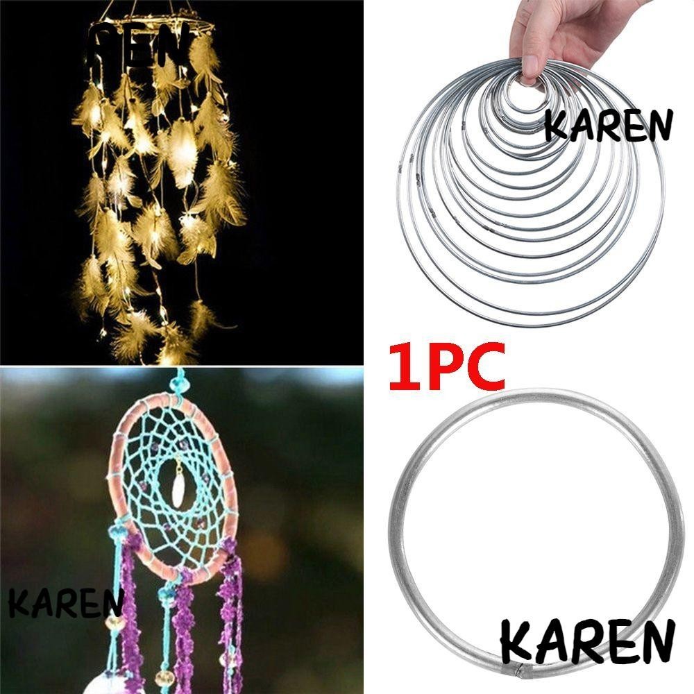 Karen ห่วงตาข่ายดักฝัน โลหะ ทรงกลม DIY