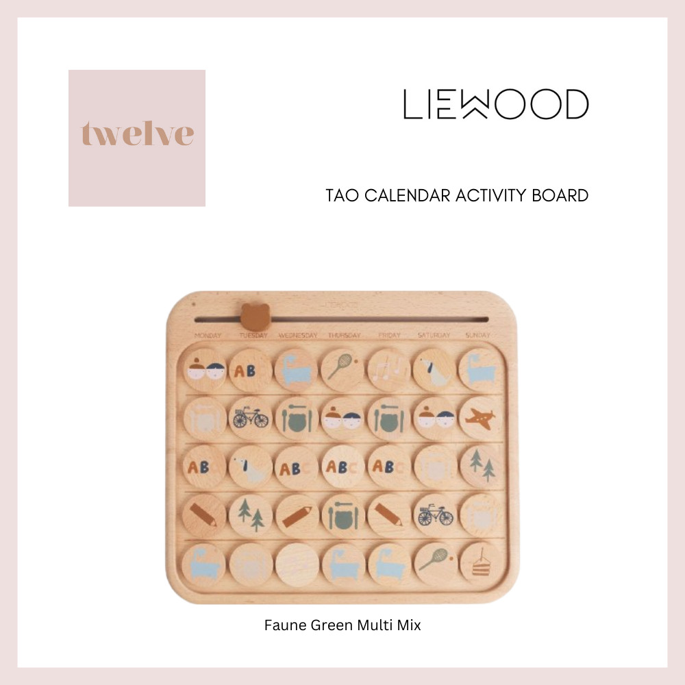 LIEWOOD l Tao Calendar Activity Board (Fano Green Multi Mix) l Kids