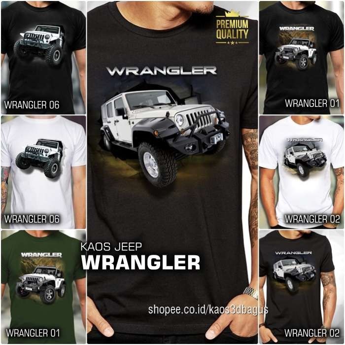 Jeep Wrangler Offroad T-Shirt Rubicon Car T-Shirt อินโดนีเซีย Automotive Club Community Wrangler 01