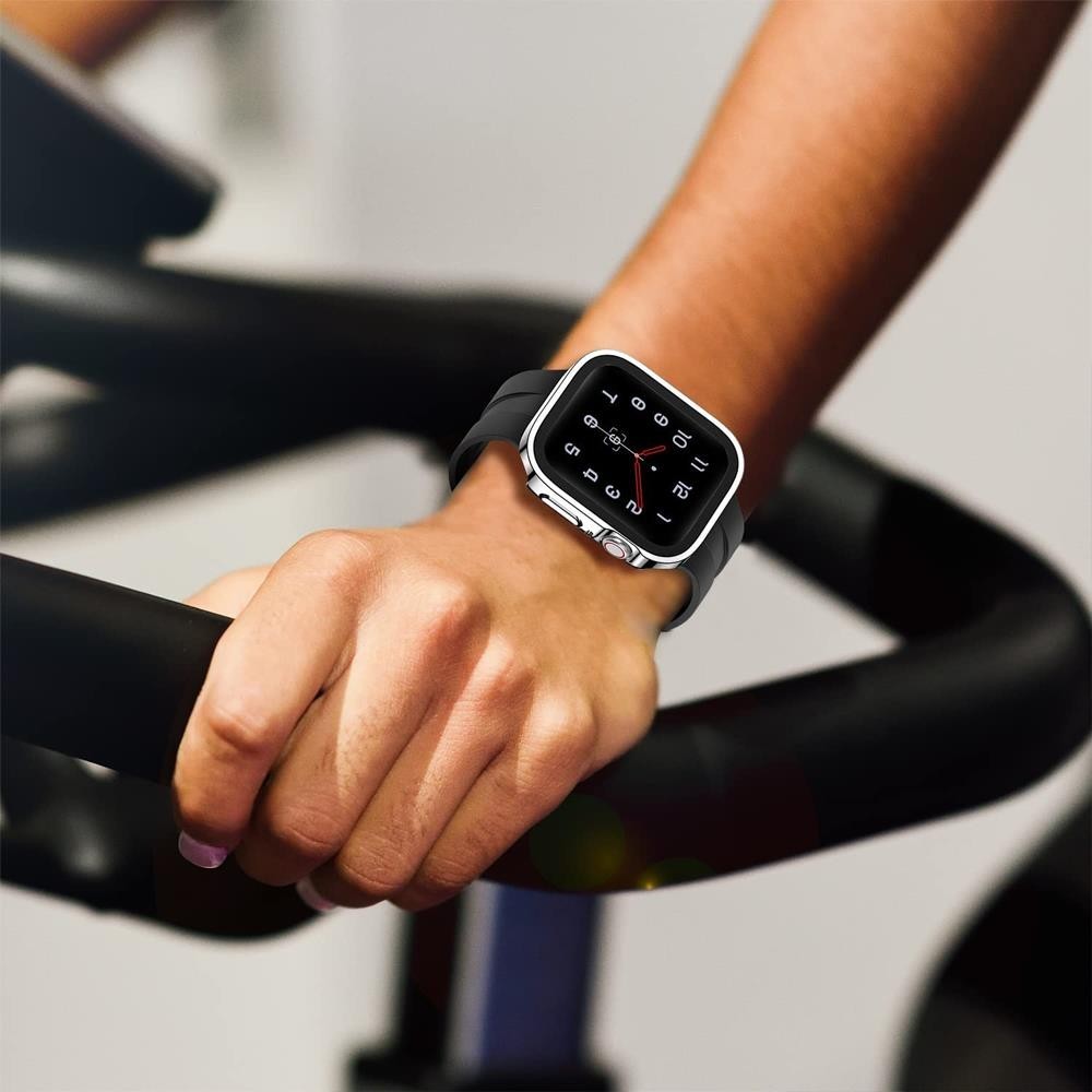 กระจกนิรภัยกันรอยหน้าจอ + ฝาครอบ Apple Watch 45/41/44/40 มม. รองรับซีรีส์ 7/8/9/SE/6/5 ราคา ถูกที่สุด โปรบีเคเค แกลเลอรีภาพที่ 5