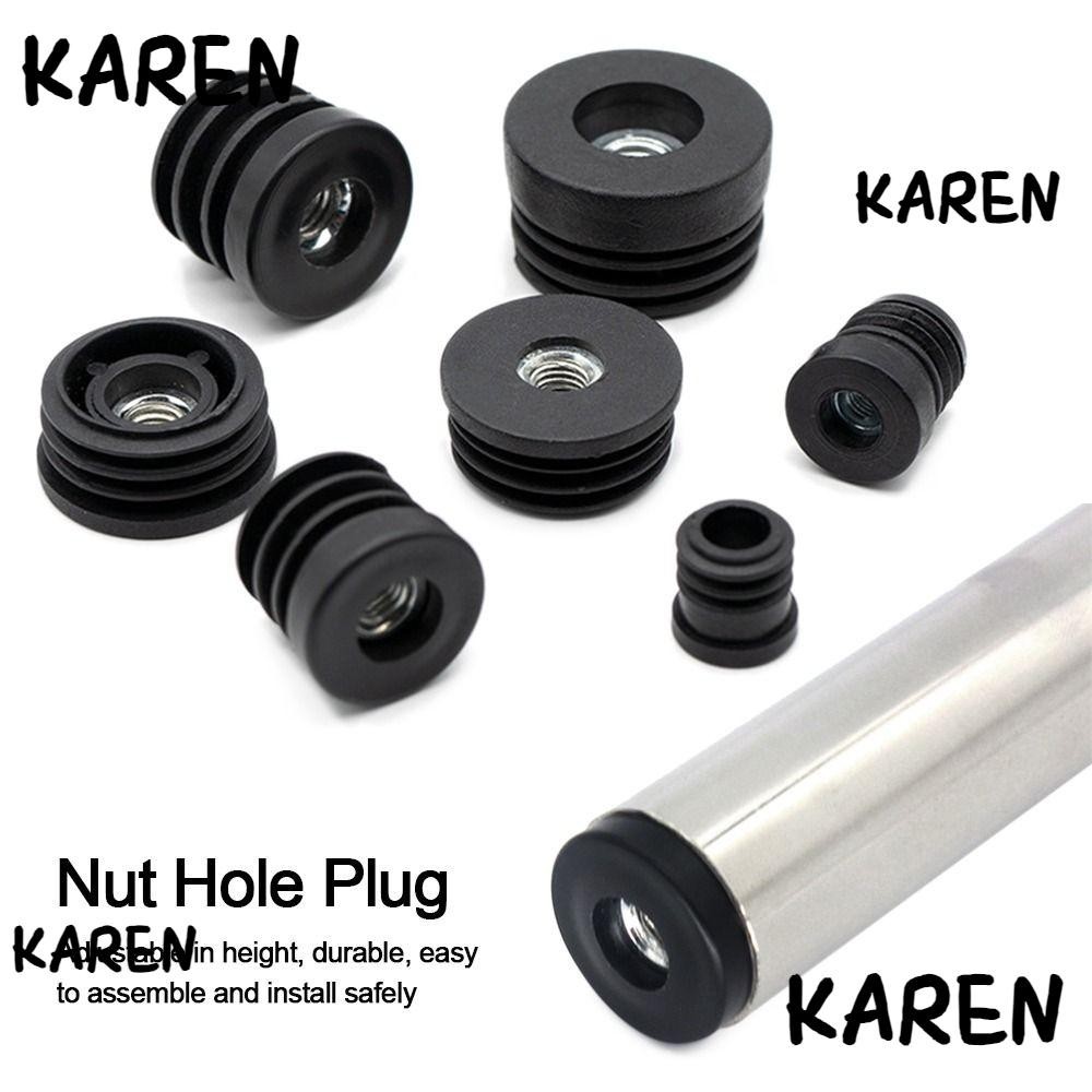 Karen ปลั ๊ กรูอ ่ อนนุช , ปลั ๊ กด ้ านในท ่ อสีดํากลม , แผ ่ นรองเท ้ าปรับระดับ Glide เฟอร ์ นิเจอร ์ พลาสติกปรับระดับฟุตเฟอร ์ นิเจอร ์