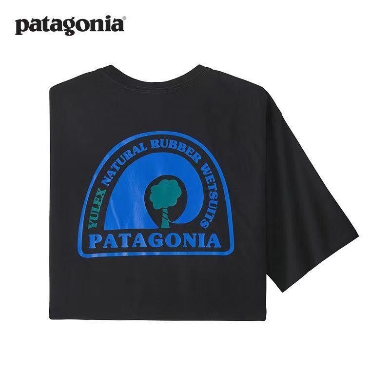 2024 เสื้อยืดแขนสั้น ผ้าฝ้าย พิมพ์ลาย Patagonia แฟชั่นฤดูร้อน สําหรับผู้ชาย และผู้หญิง