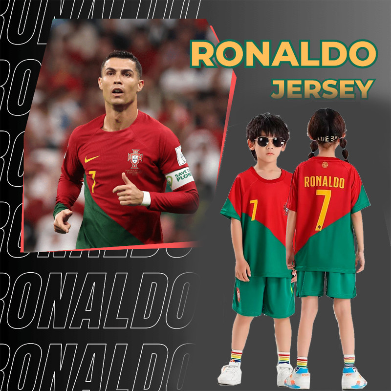 เสื ้ อฟุตบอลเด ็ ก 22-23 Season World Cup Messi / Neymar / Mbappe / Ronaldo Jersey เด ็ กชุดฟุตบอลเสื ้ อยืด