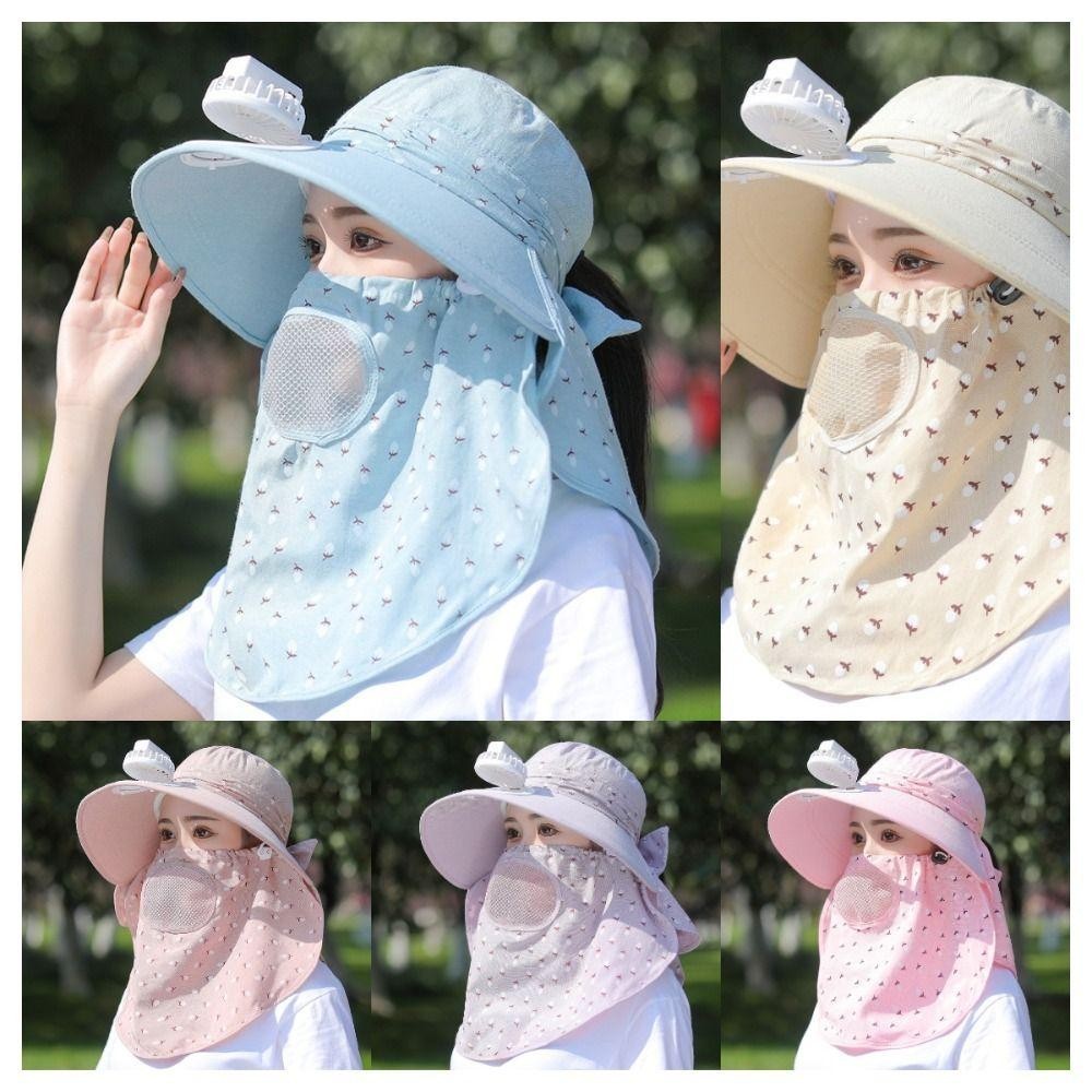 เฟปส์ หมวกเก็บชา,พร้อมพัดลมไฟฟ้าหมวกกันแดดปีกขนาดใหญ่,กลางแจ้ง ยูวี ทนระบายอากาศเต็มหน้าพัดลมหมวกตั้งแคมป์เดินป่า - รูปที่ 4