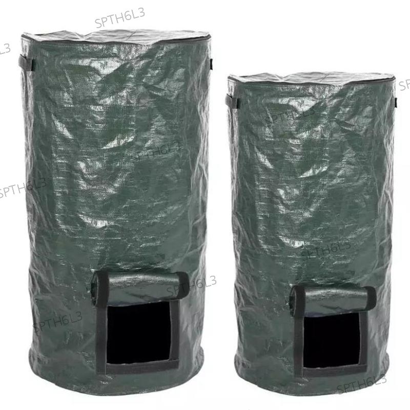 พลาสติกใช ้ ซ ้ ําได ้ สวนรวบรวมถุงเก ็ บถังขยะใบ Yard Compost กระเป ๋ าพร ้ อมฝาปิด Composter TH6L3