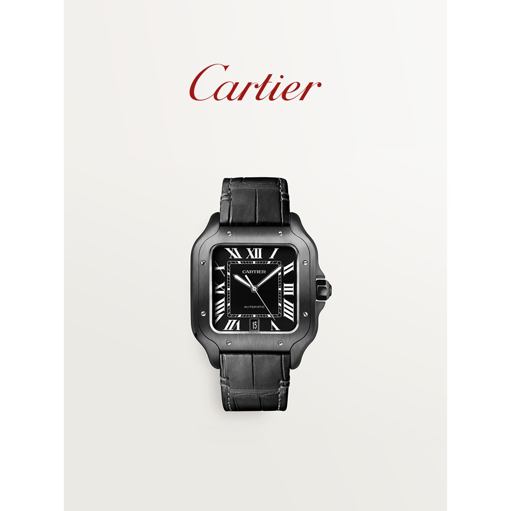 Cartier Cartier Santos Series Mechanical Watch ADLC Carbon Coated Double Strap Watch