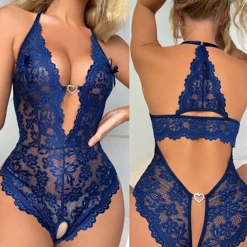 One Piece เปิด Bra Crotchless ชุดชั้นในสําหรับ Sex ลูกไม้โปร่งใสชุดชั้นใน Plus ขนาดบอดี้สูท Lenceria เร้าอารมณ์ Mujer Sexi เครื่องแต่งกาย