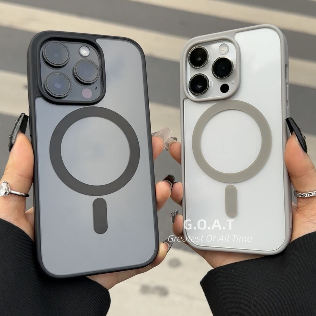 Fast shipping Magnetic Akle ผิวสีดําบริสุทธิ ์ รู ้ สึกเข ้ ากันได ้ สําหรับ iPhone 15 11 14 13 12 Pro Max เคส iPhone ป ้ องกัน anti-drop ปกหลังกรณี