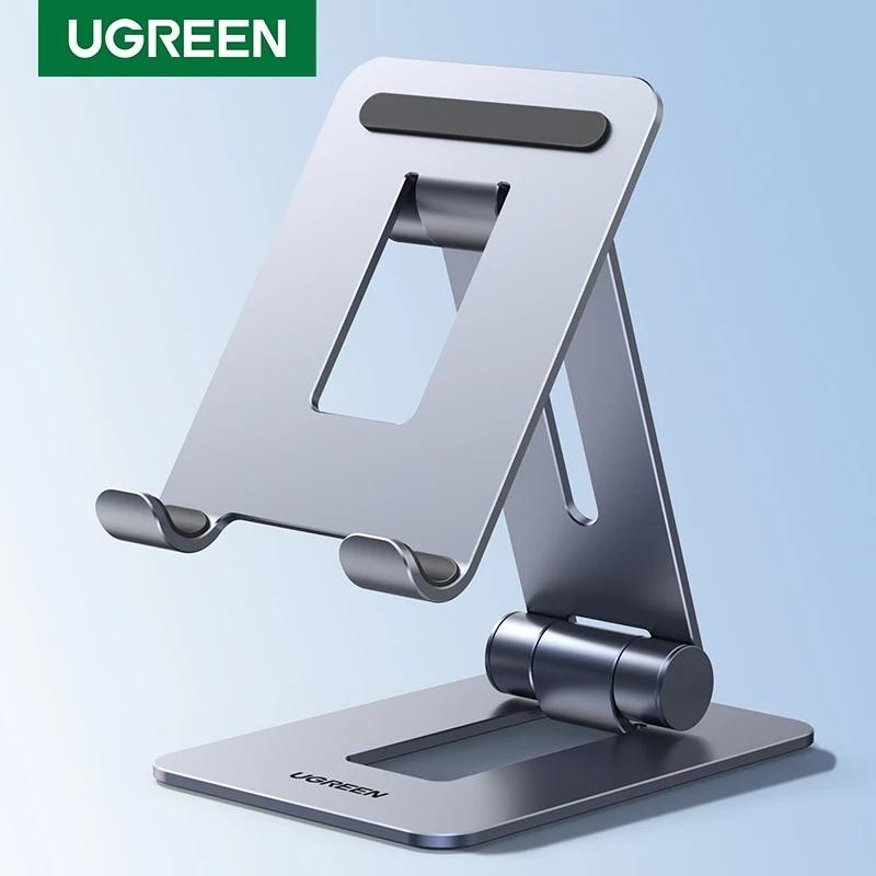 Ugreen ที่วางโทรศัพท์ขาตั้งอลูมิเนียมขาตั้งโทรศัพท์มือถือแบบพับได้สําหรับ iPhone ที่วางโทรศัพท์ตั้งโต๊ะแบบพกพา