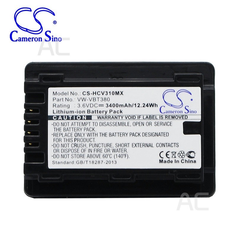 AC VW-VBT380 Panasonic W850 W570 V770 Vx870 Large Capacity Camera Battery