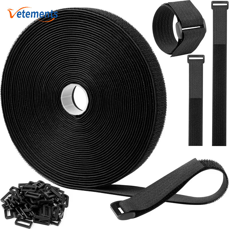 2.5 ซม . * 5 M Cuttable ไนลอน Hook Loop ยึดเทป Self-Adhesive Seuring สายรัดหัวเข ็ มขัดในครัวเรือน Cable Organizer