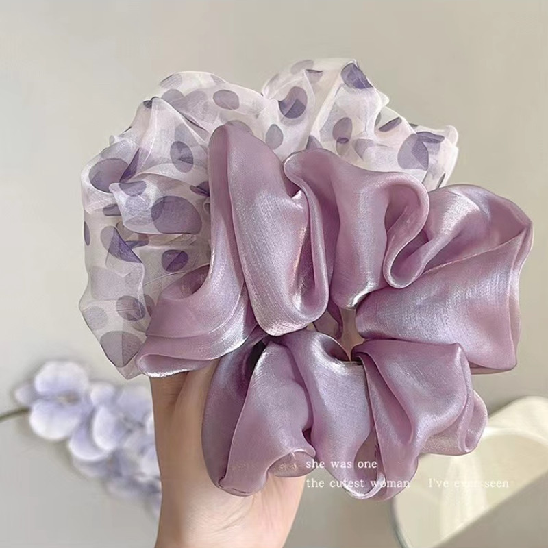 ที ่ คาดผมตาข ่ ายลายจุดสีม ่ วงเกาหลี , เชือกผมหวานและอเนกประสงค ์ , เครื ่ องประดับผมแฟชั ่ นสําหรับเด ็ กผู ้ หญิง