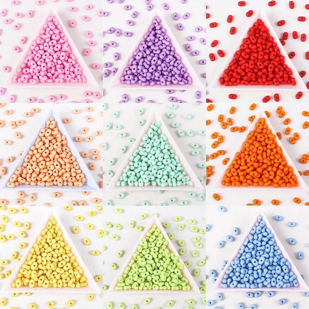 10g Matte ลูกปัดอะคริลิค Seed สี Spacer ลูกปัดสําหรับทํา DIY เครื่องประดับสร้อยข้อมือสร้อยคอ Handcraft อุปกรณ์เสริม