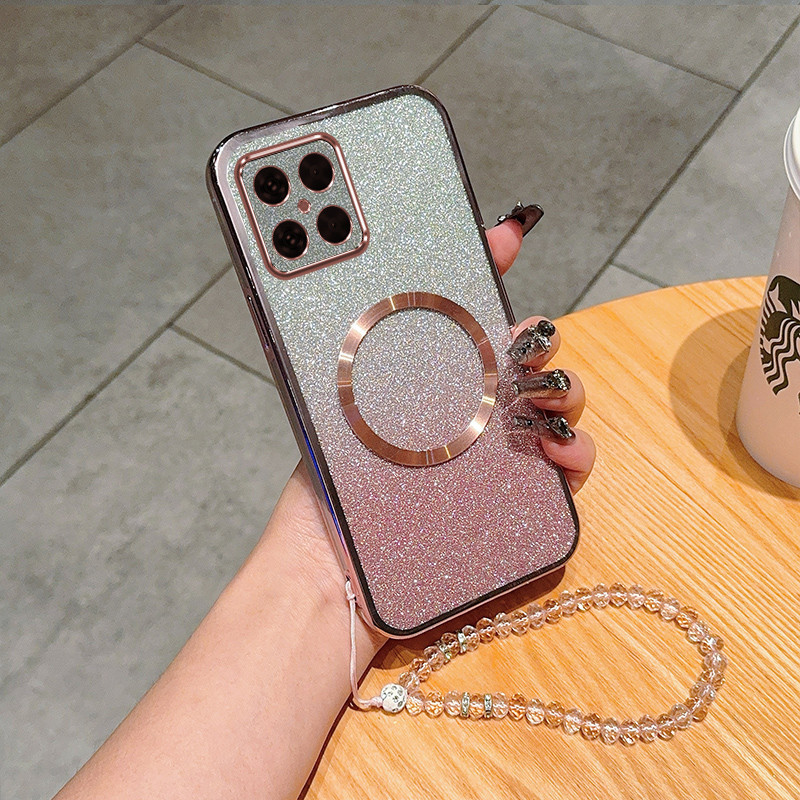 เคส Honor X6A X8A X6 X6S X8B X8 4G 5G CXSL ผงประกาย electroplated ซิลิโคนนิ ่ มเคสโทรศัพท ์ anti drop