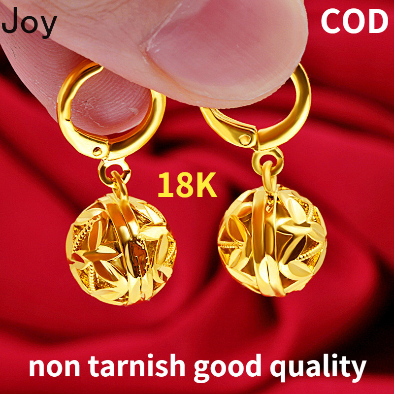 จุดประเทศไทย Women Earrings ทอง0.6กรัม ทอง50สตางค์ แท้ ทองแท้เยาวราช ทองแท้ผ่อนชำระ ทองแท้ ต่างหูทอง 0.3 กรัม แป้นพลาสติ