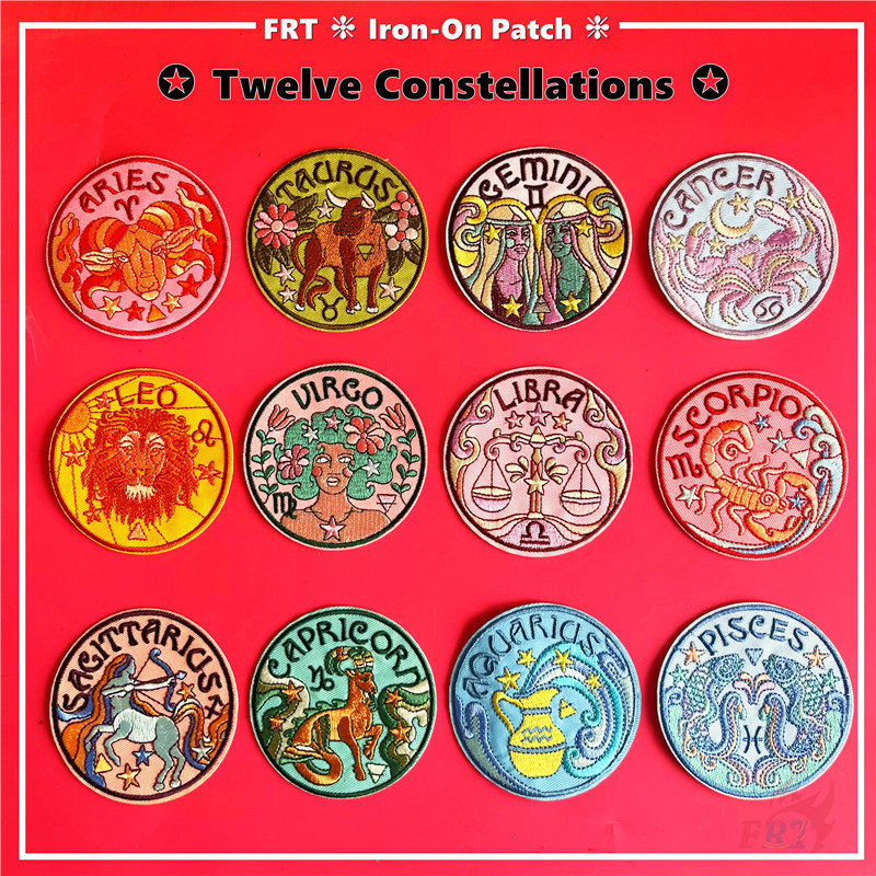 ☸ เหมือนฝัน สิบสอง Constellations Iron-on Patch ☸ 1 PC Zodiac Signs DIY เย็บบนเหล็กบนป้ายแพทช์