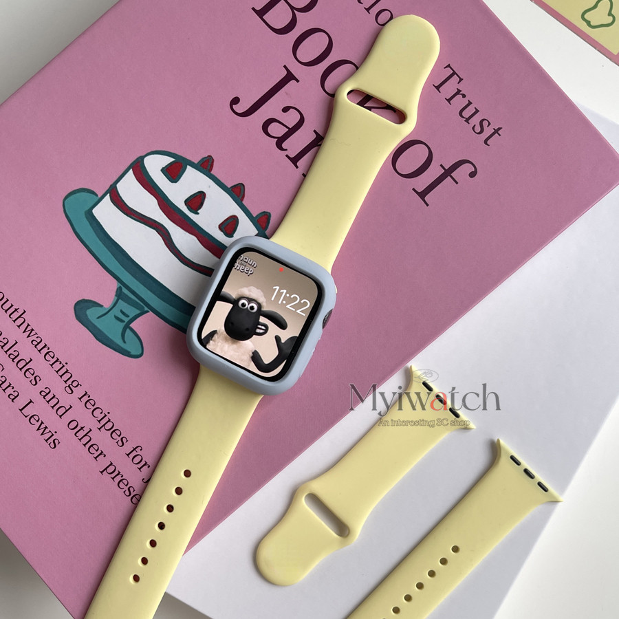 band+CasePandyสีซิลิโคนสําหรับIwatch Series 9 8 Ultra 7 6 5 4 SE 3 2 1 กีฬานาฬิกานุ่มสําหรับIwatch 49 มม.45 มม.41 มม.40 มม.44 มม.42 มม.38 มม.