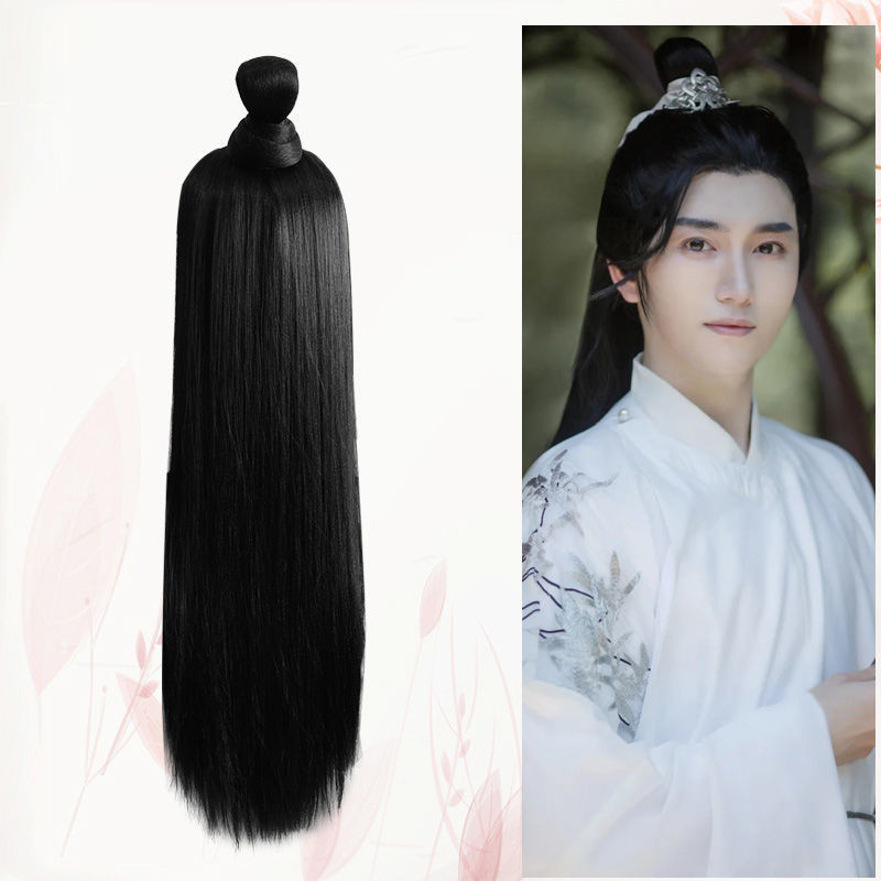 ชุดจีนโบราณวิกผมผู้ชาย ฮันฟู หมวกครึ่งเสื้อคลุมสไตล์โบราณแบบบูรณาการชายผมแถวผมตรงสไตล์นางฟ้าทุกวันบุญวัฒนธรรมจีนโบราณคอสเพล