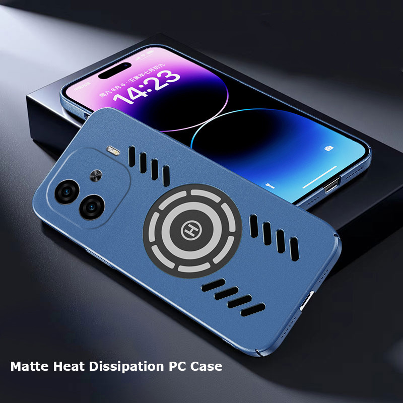 สําหรับ vivo iQOO Z9 Z9X Turbo Plus Rock Sand Ice Magnetic การกระจายความร้อน Matte Anti-ลายนิ้วมือ PC กรณี Breathable Cooling Anti-slip ฝาหลัง Shell