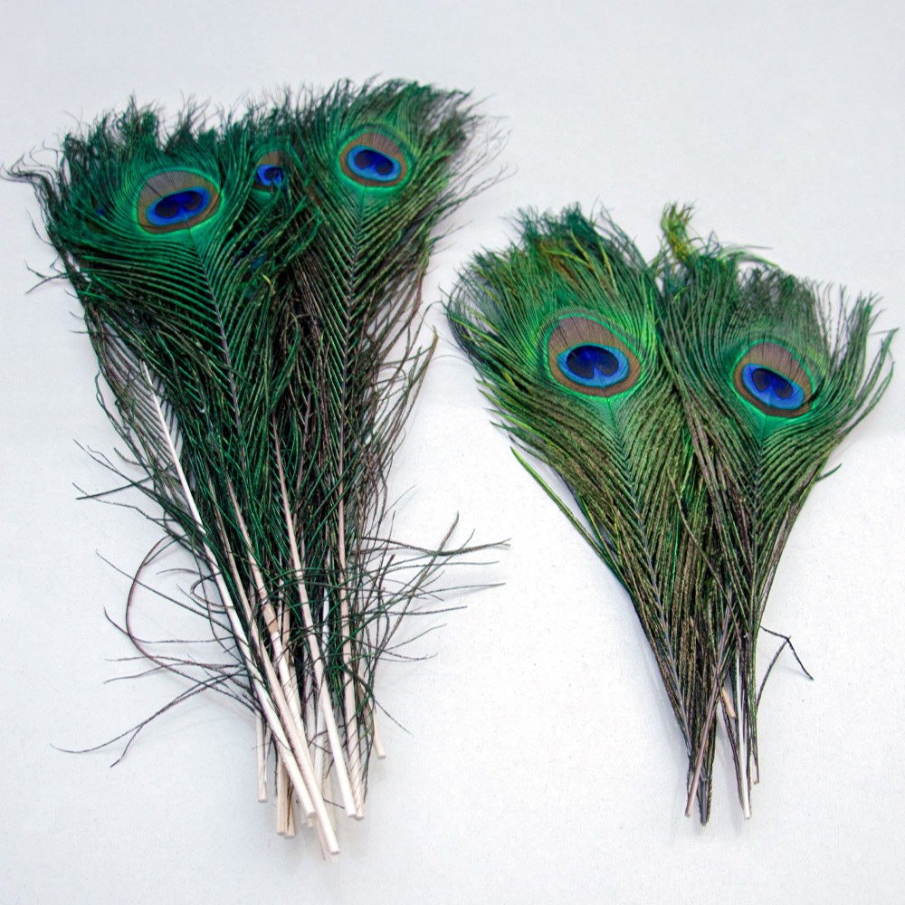 ขายส ่ งธรรมชาตินกยูง Feather จํานวนมาก 25-50 ซม.สําหรับ Diy ทําเครื ่ องประดับแจกันตกแต ่ งบ ้ านตารางเวทีงานแต ่ งงานอุปกรณ ์ เสริม